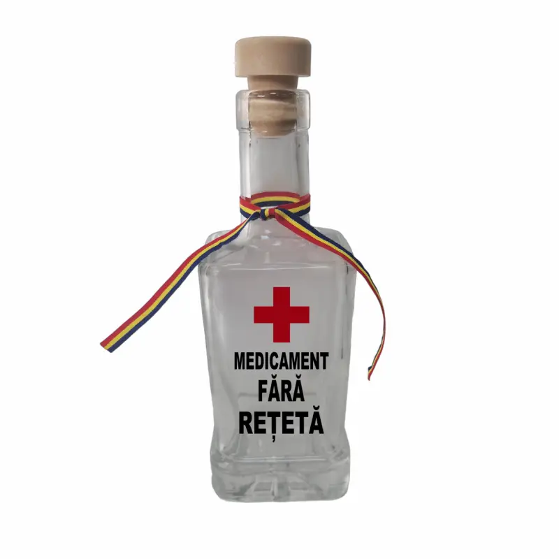Medicament fara reteta, sticla cu mesaj patrata, 250 ml, model divgs318 02